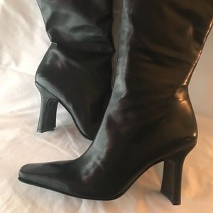 Also Leather knee high boots